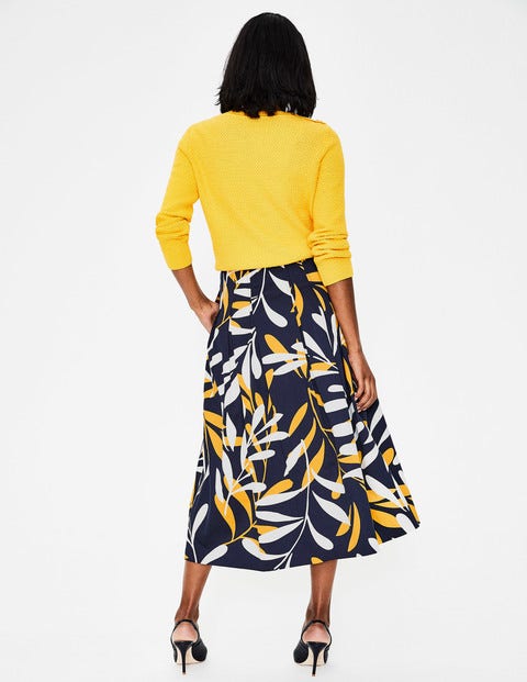 Theodora Pleated Skirt - Big Scale Leaf Theodora Pleated Skirt - Big Scale Leaf