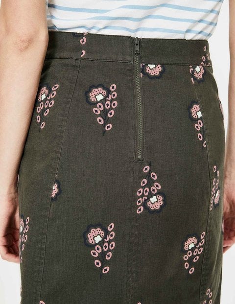 Helena Chino Skirt - Classic Khaki, Island Sprig Helena Chino Skirt - Classic Khaki, Island Sprig