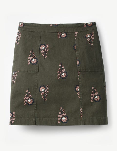 Helena Chino Skirt - Classic Khaki, Island Sprig Helena Chino Skirt - Classic Khaki, Island Sprig