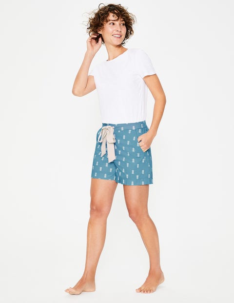 Suzie Pj Shorts - Heron Blue, Ivory Pineapple Suzie Pj Shorts - Heron Blue, Ivory Pineapple