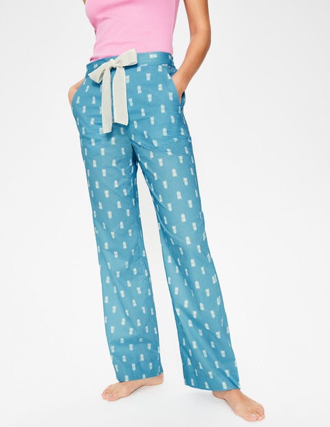 Suzie Pj Trousers - Heron Blue & Ivory, Pineapple Suzie Pj Trousers - Heron Blue & Ivory, Pineapple