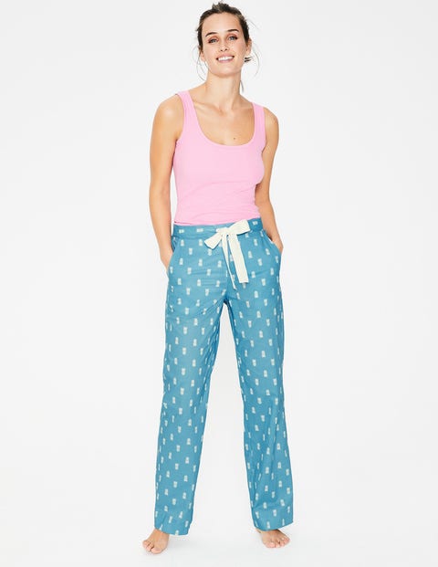 Suzie Pj Trousers - Heron Blue & Ivory, Pineapple Suzie Pj Trousers - Heron Blue & Ivory, Pineapple