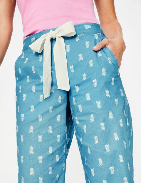 Suzie Pj Trousers - Heron Blue & Ivory, Pineapple Suzie Pj Trousers - Heron Blue & Ivory, Pineapple