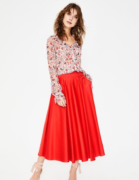Delilah Midi Skirt - Red Pop Delilah Midi Skirt - Red Pop