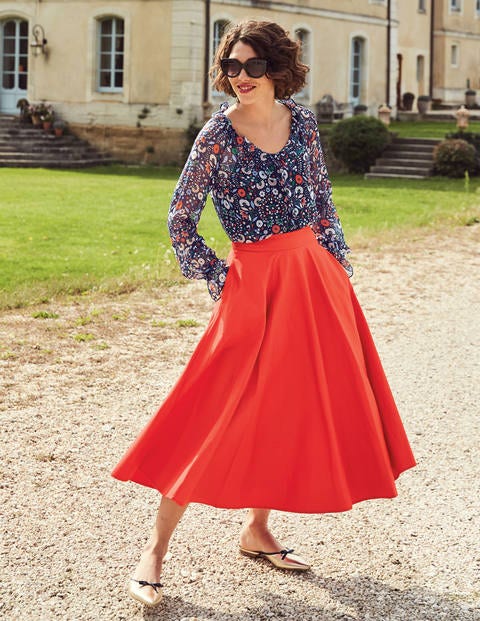 Delilah Midi Skirt - Red Pop Delilah Midi Skirt - Red Pop