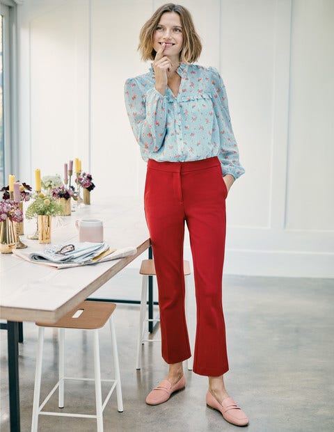 Hampshire Crop Flare Trousers - Poinsettia Hampshire Crop Flare Trousers - Poinsettia