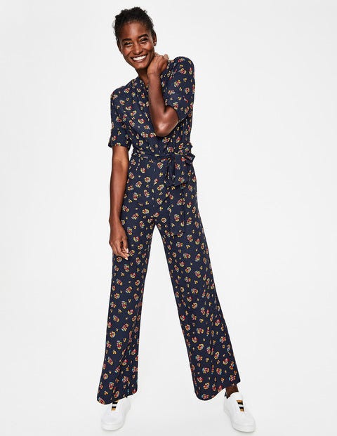 Emmeline Jumpsuit - Navy and Happy, Posy Bloom Emmeline Jumpsuit - Navy and Happy, Posy Bloom