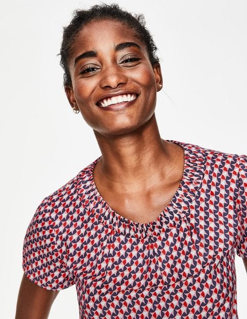 Carey Top - Red Pop Graphic Geo Carey Top - Red Pop Graphic Geo