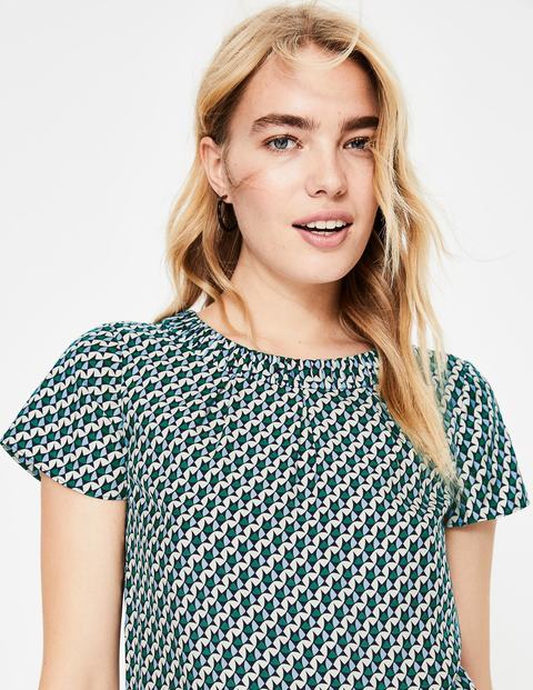 Carey Top - Heron Blue Graphic Geo Carey Top - Heron Blue Graphic Geo