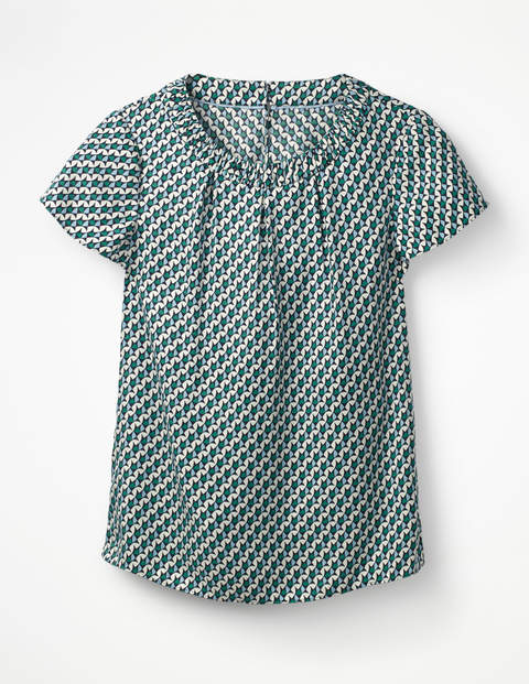 Carey Top - Heron Blue Graphic Geo Carey Top - Heron Blue Graphic Geo