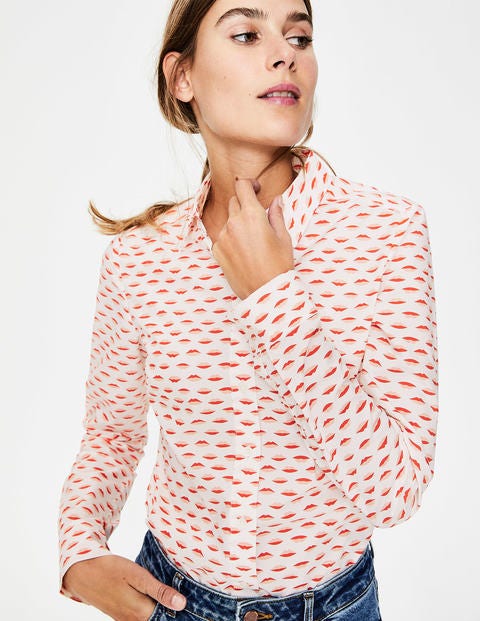 Modern Classic Shirt - Ivory & Red Pop Lips Modern Classic Shirt - Ivory & Red Pop Lips