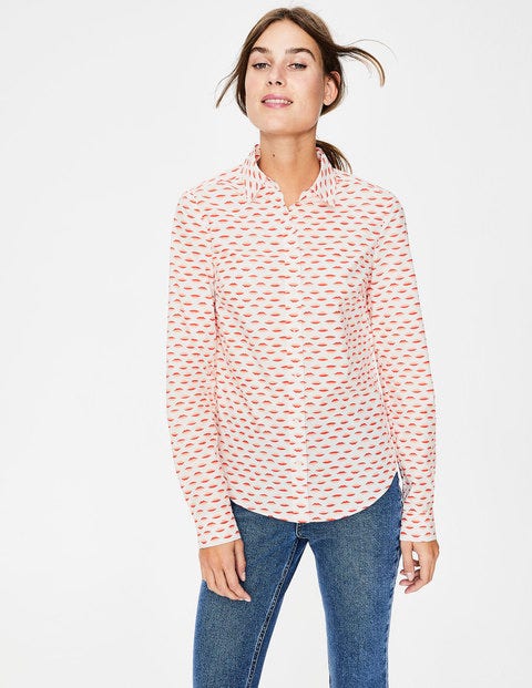 Modern Classic Shirt - Ivory & Red Pop Lips Modern Classic Shirt - Ivory & Red Pop Lips