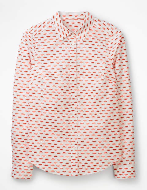 Modern Classic Shirt - Ivory & Red Pop Lips Modern Classic Shirt - Ivory & Red Pop Lips