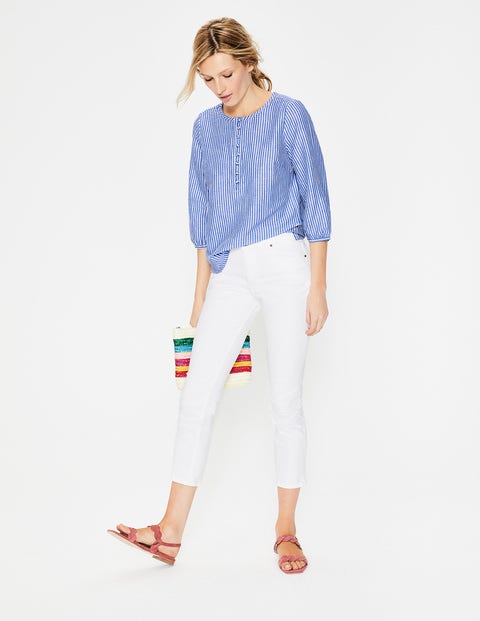 Natalia Top - Cabin Blue & Ivory Stripe Natalia Top - Cabin Blue & Ivory Stripe