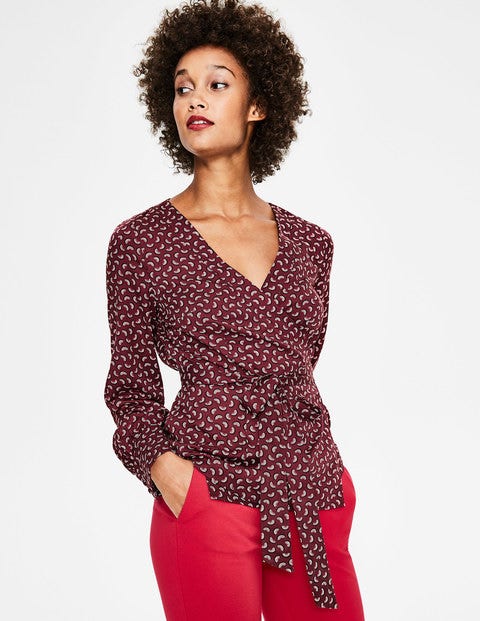 Belle Wrap Top - Maroon Arc Belle Wrap Top - Maroon Arc