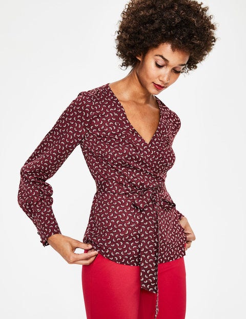 Belle Wrap Top - Maroon Arc Belle Wrap Top - Maroon Arc