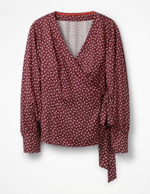 Belle Wrap Top - Maroon Arc Belle Wrap Top - Maroon Arc