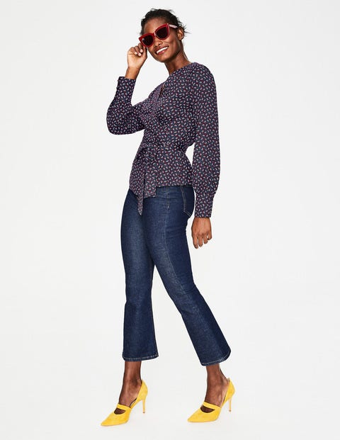 Belle Wrap Top - Navy Arc Belle Wrap Top - Navy Arc
