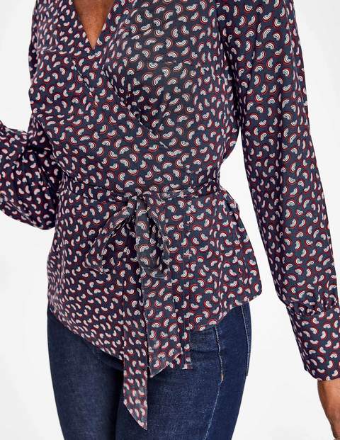 Belle Wrap Top - Navy Arc Belle Wrap Top - Navy Arc