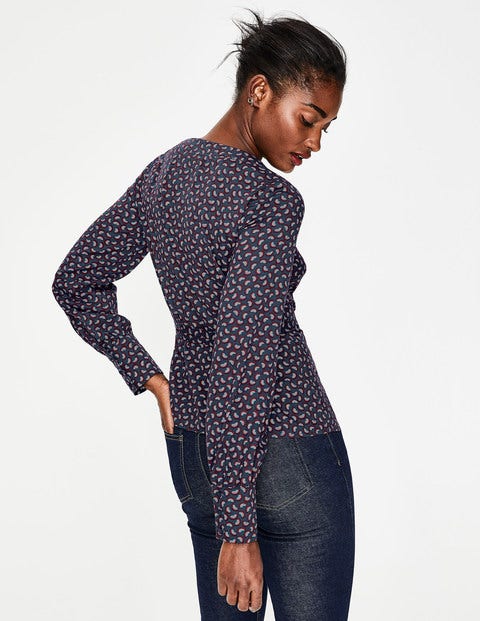 Belle Wrap Top - Navy Arc Belle Wrap Top - Navy Arc