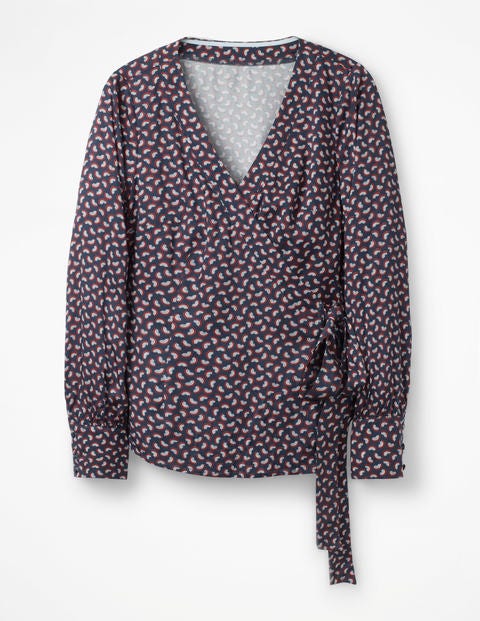 Belle Wrap Top - Navy Arc Belle Wrap Top - Navy Arc