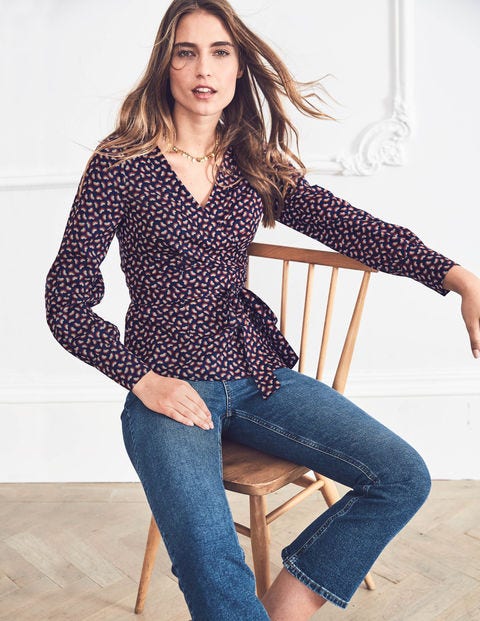 Belle Wrap Top - Navy Arc Belle Wrap Top - Navy Arc