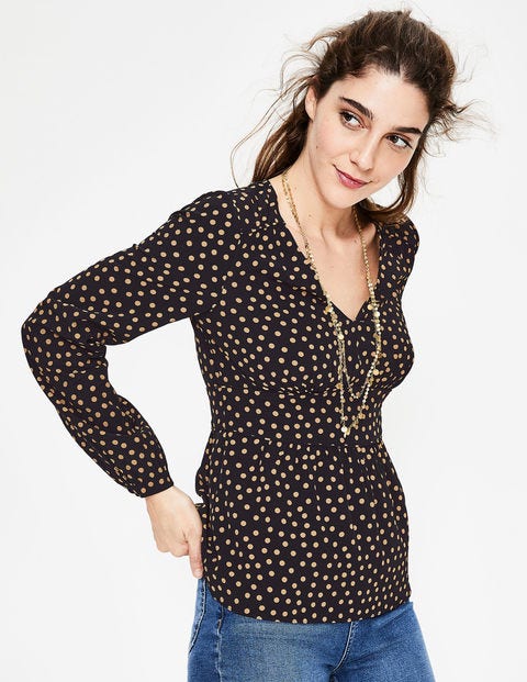 Elsie Shirt - Schwarz, Zufällige Marken-Tupfen Elsie Shirt - Schwarz, Zufällige Marken-Tupfen
