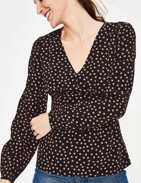 Elsie Shirt - Schwarz, Zufällige Marken-Tupfen Elsie Shirt - Schwarz, Zufällige Marken-Tupfen