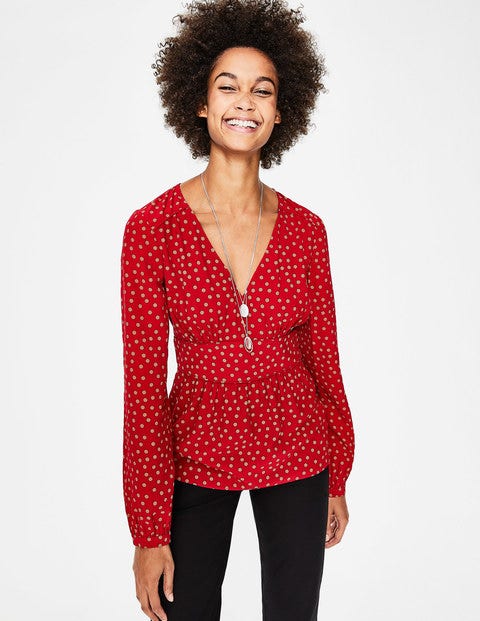 Elsie Top - Poinsettia Random Spot Elsie Top - Poinsettia Random Spot