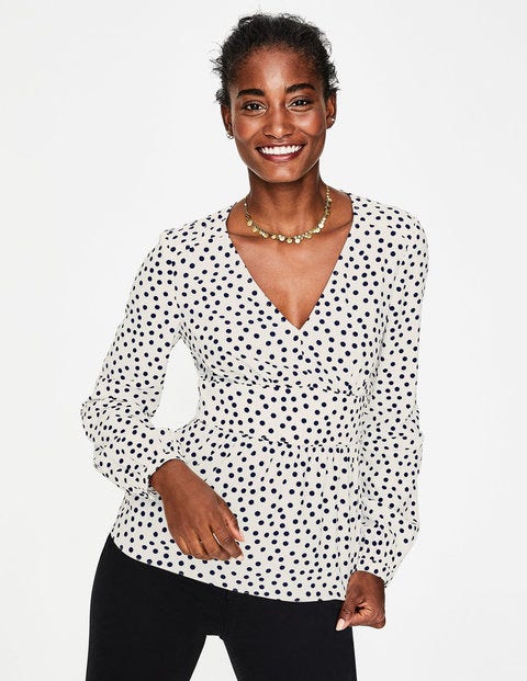 Elsie Top - Ivory Random Spot Elsie Top - Ivory Random Spot
