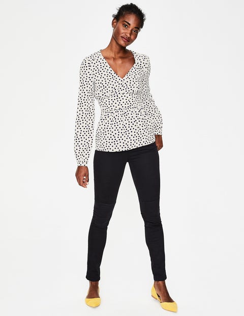 Elsie Top - Ivory Random Spot Elsie Top - Ivory Random Spot