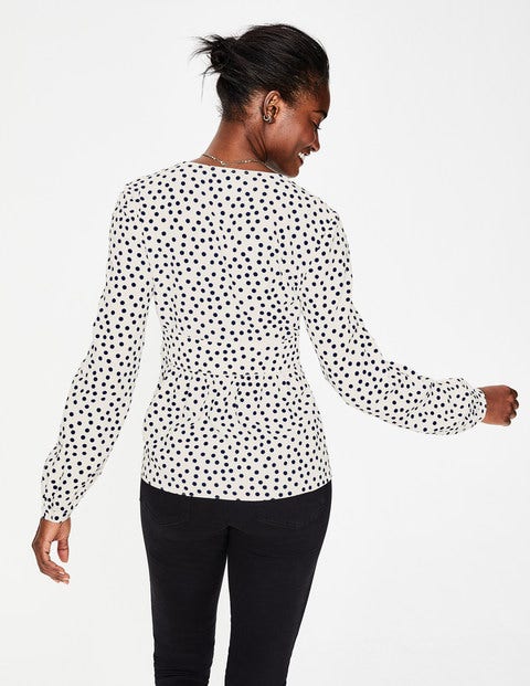 Elsie Top - Ivory Random Spot Elsie Top - Ivory Random Spot