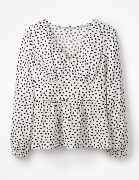 Elsie Top - Ivory Random Spot Elsie Top - Ivory Random Spot