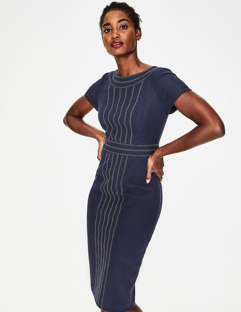 Kitty Textured Dress - Navy Kitty Textured Dress - Navy