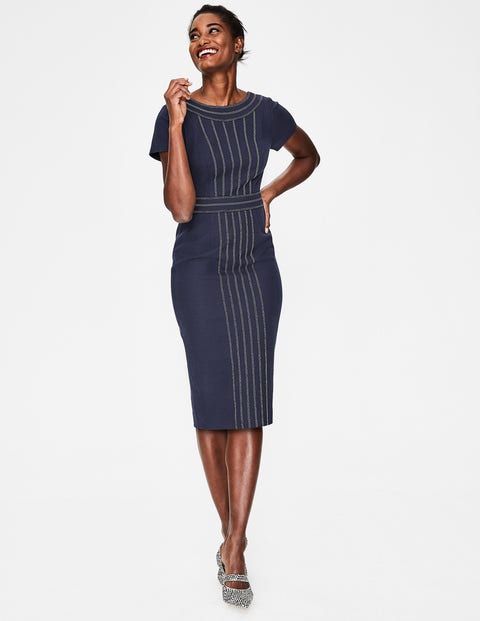 Kitty Textured Dress - Navy Kitty Textured Dress - Navy