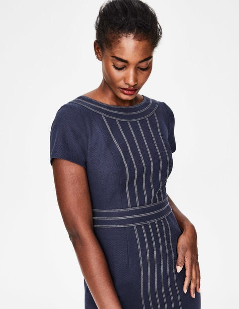 Kitty Textured Dress - Navy Kitty Textured Dress - Navy