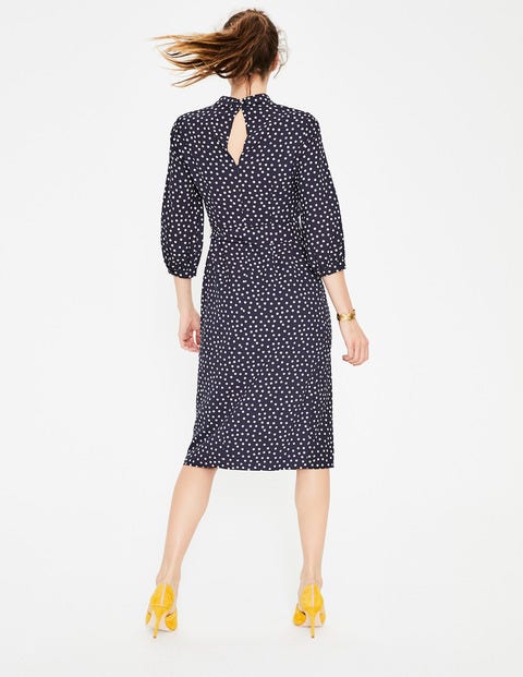 Lottie Midi Dress - Navy \u0026 Ivory Random 