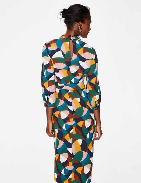 Lottie Midi Dress - Navy Circle Geo Lottie Midi Dress - Navy Circle Geo