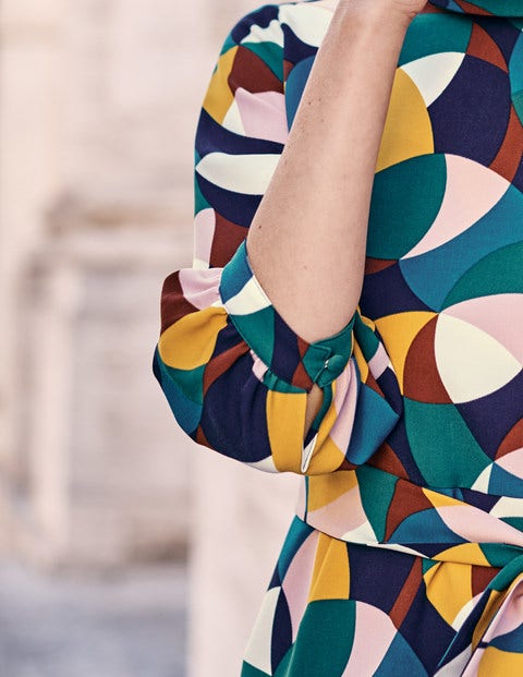 Lottie Midi Dress - Navy Circle Geo Lottie Midi Dress - Navy Circle Geo