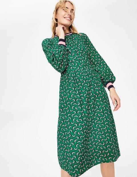 Roberta Rib Detail Dress - Forest Green Arc Roberta Rib Detail Dress - Forest Green Arc