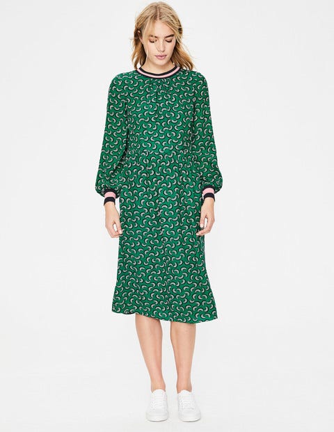 Roberta Rib Detail Dress - Forest Green Arc Roberta Rib Detail Dress - Forest Green Arc