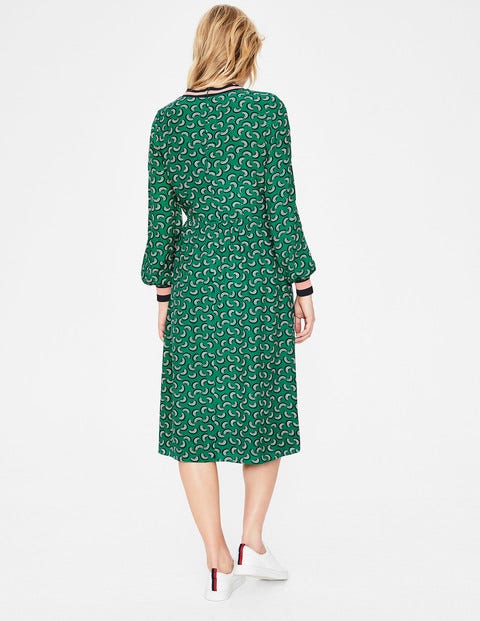 Roberta Rib Detail Dress - Forest Green Arc Roberta Rib Detail Dress - Forest Green Arc