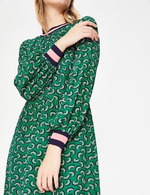 Roberta Rib Detail Dress - Forest Green Arc Roberta Rib Detail Dress - Forest Green Arc