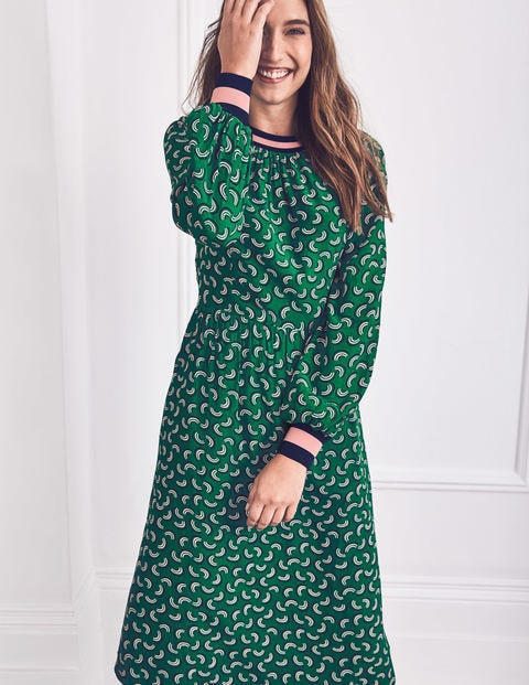 Roberta Rib Detail Dress - Forest Green Arc Roberta Rib Detail Dress - Forest Green Arc