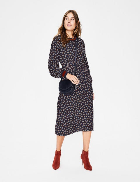 Roberta Rib Detail Dress - Navy Arc Roberta Rib Detail Dress - Navy Arc
