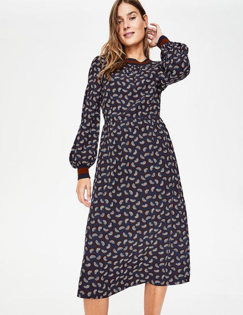 Roberta Rib Detail Dress - Navy Arc Roberta Rib Detail Dress - Navy Arc