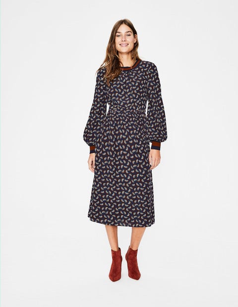 Roberta Rib Detail Dress - Navy Arc Roberta Rib Detail Dress - Navy Arc