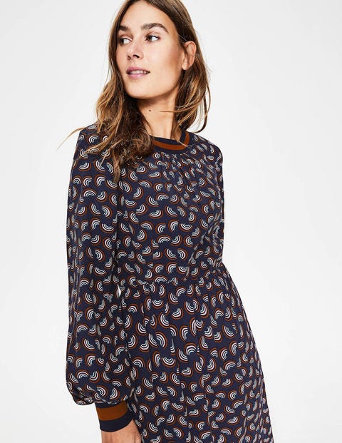Roberta Rib Detail Dress - Navy Arc Roberta Rib Detail Dress - Navy Arc