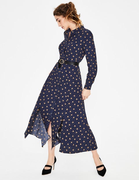 Robe-Chemise Charlotte - Bleu marine et truffe tendre, mélangé Robe-Chemise Charlotte - Bleu marine et truffe tendre, mélangé