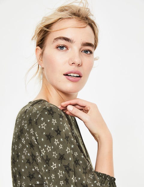 Vanessa Dress - Khaki Sketchy Stars Vanessa Dress - Khaki Sketchy Stars